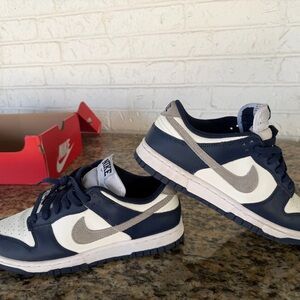 Nike Dunk Low Midnight Blue and Gray Sneakers